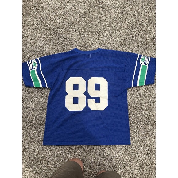 Vintage 90s Seattle Seahawks Logo 7 #89 Jersey Large 46-48 Official Licensed - Picture 7 of 7